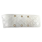 Chanel 1985 Cruise White Quilted Leather Belt with Gold Plated Buckle, openings