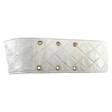Chanel 1985 Cruise White Quilted Leather Belt with Gold Plated Buckle, openings