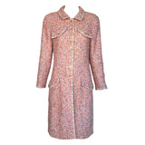 Chanel S/S 1997 Pink Multicolor Metallic Bouclé Tweed Coat