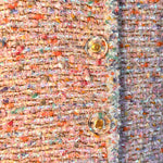 Chanel S/S 1997 Pink Multicolor Metallic Bouclé Tweed Coat,detail