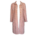 Chanel S/S 1997 Pink Multicolor Metallic Bouclé Tweed Coat, open