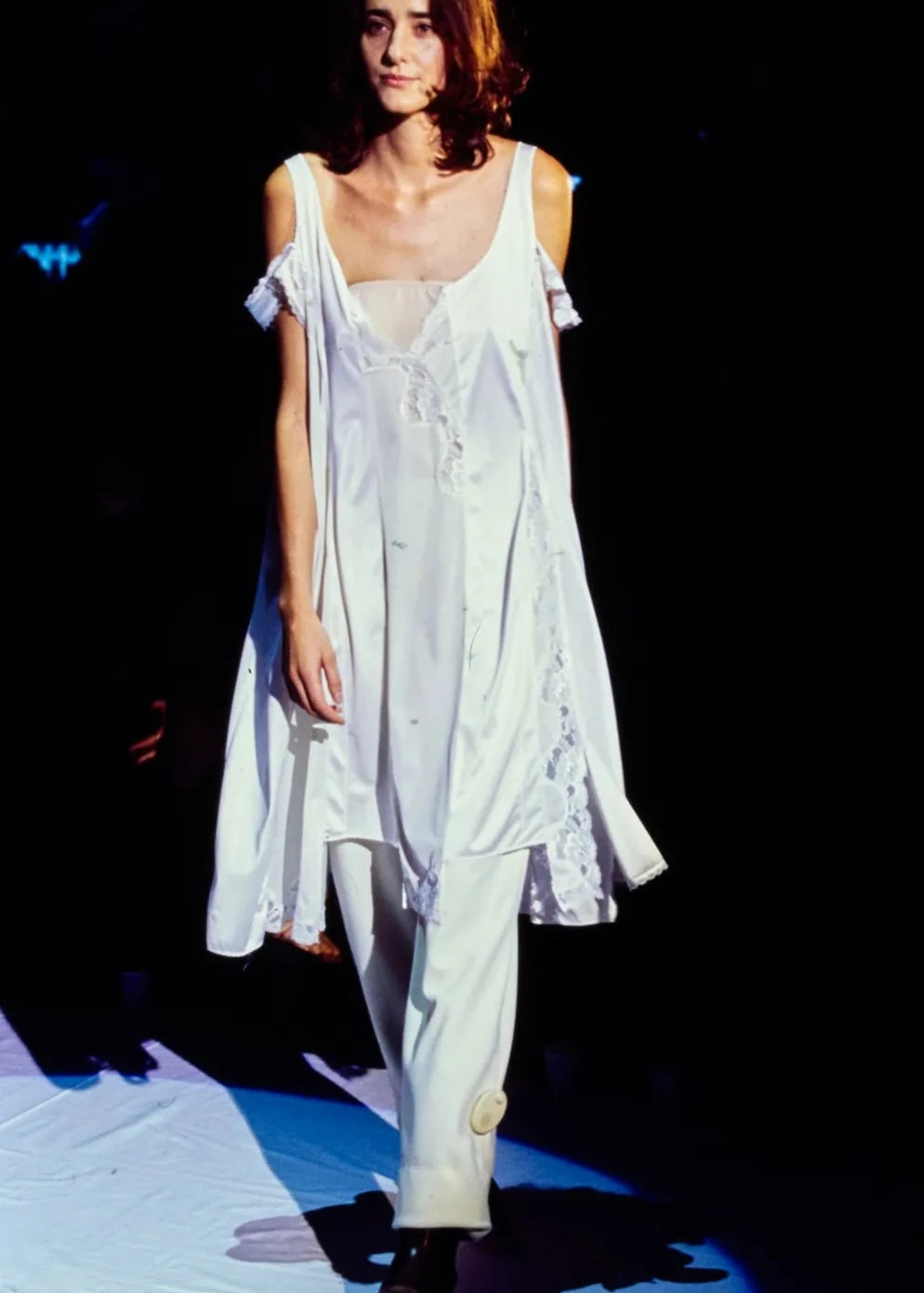  Maison Margiela Artisanal Spring 2000 Oversized Ivory Lace Slip, RARE #1 RUNWAY 1/11