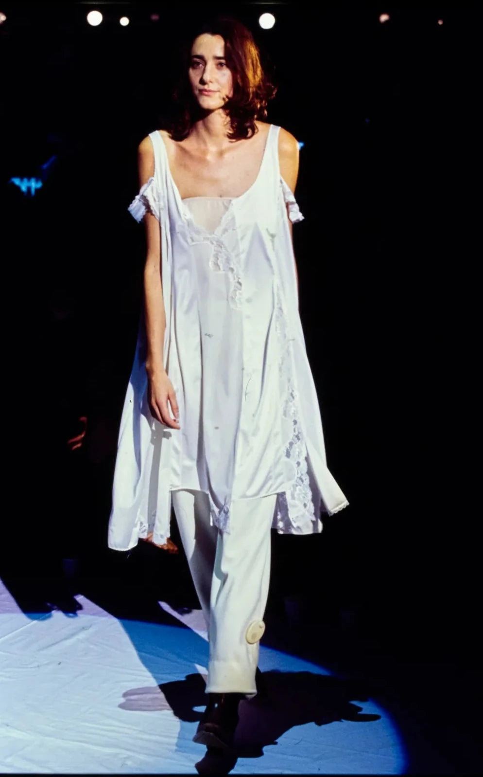  Maison Margiela Artisanal Spring 2000 Oversized Ivory Lace Slip, RARE #1 RUNWAY 1/11