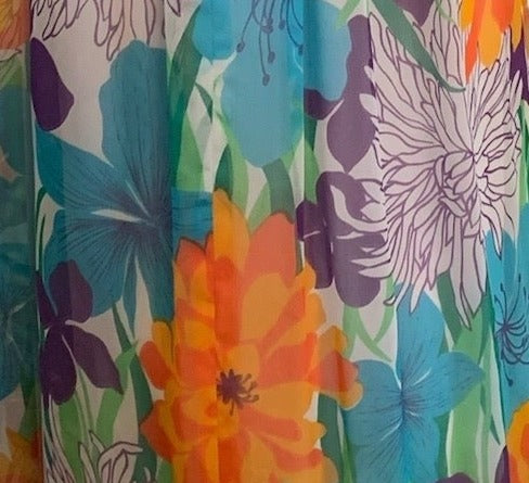 70s Multi Colored Floral Maxi Dress  PRINT 4 of 5