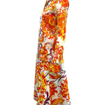 Pucci 70s 2 Piece Cotton Ensemble in Psychedelic Orange and Red Print SIDE 2 of 7