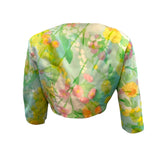 Sophie of Saks Pastel Watercolor Silk Floral Chiffon Gown with Matching Jacket JACKET BACK 6 of 8