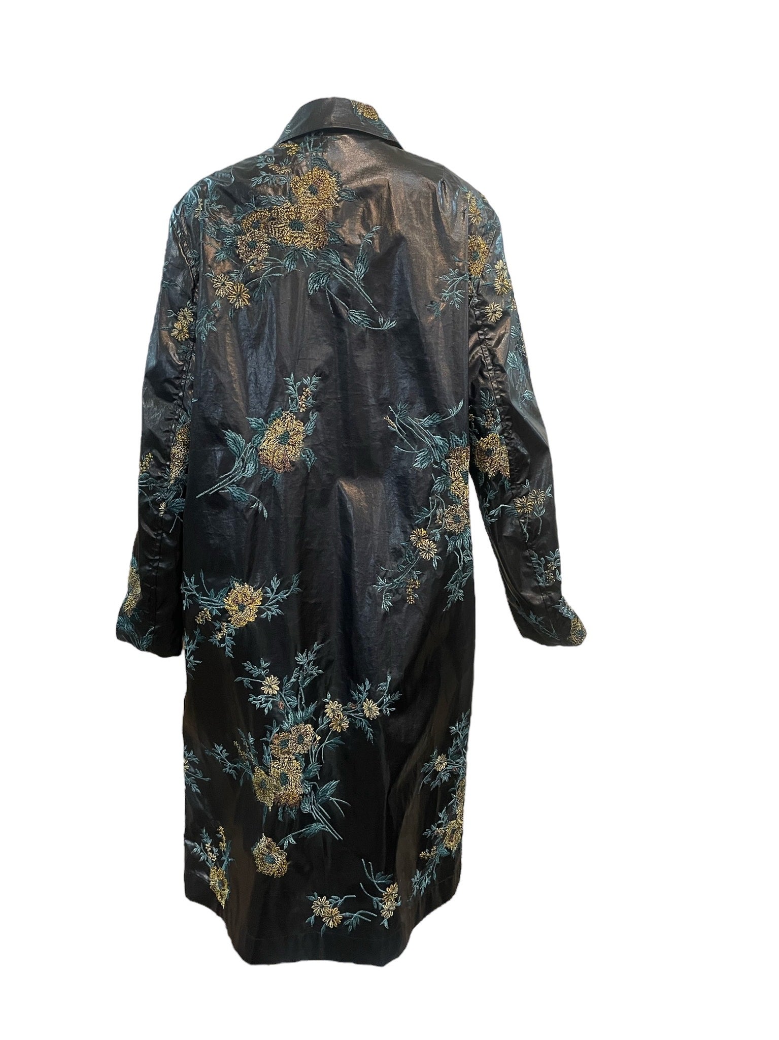 Dries van Noten Contemporary Floral Embroidered Rain Coat BACK 3 of 5