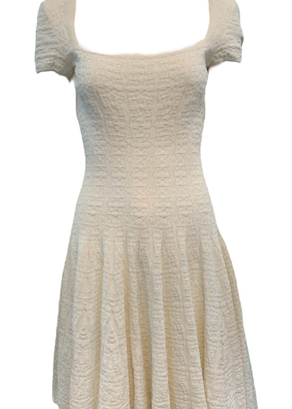 Alaia Y2K White Knit Drop Waist Dress FRONT 1 of 5