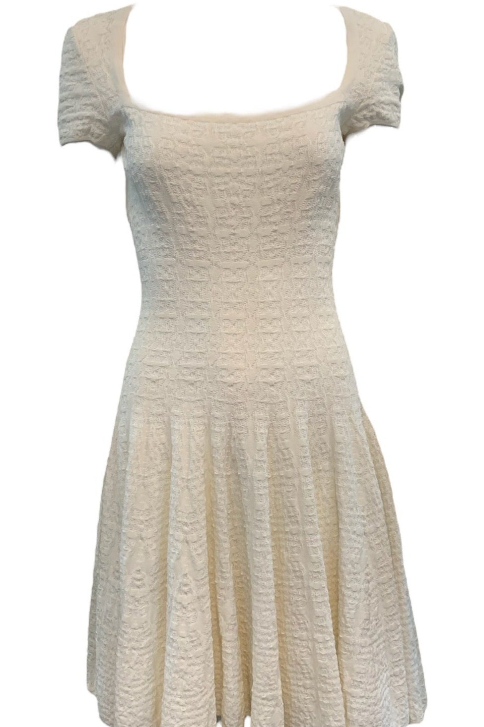 Alaia Y2K White Knit Drop Waist Dress FRONT 1 of 5