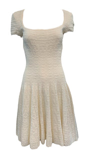 Alaia Y2K White Knit Drop Waist Dress FRONT 1 of 5