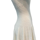 Alaia Y2K White Knit Drop Waist Dress SIDE 2 of 5