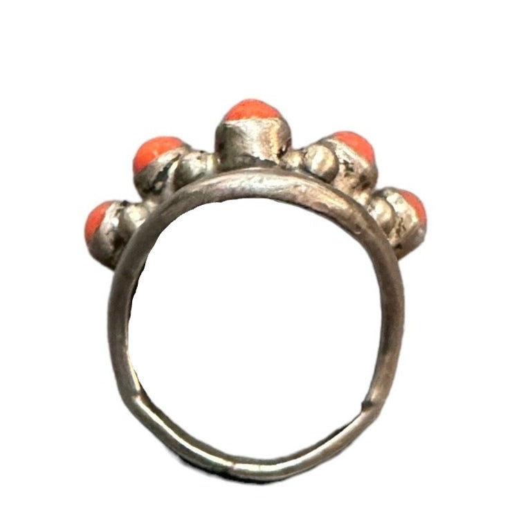  Latter 20th Century Coral Cluster Silver Ring TOP 2 of 4