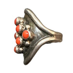  Latter 20th Century Coral Cluster Silver Ring SIDE3 of 4