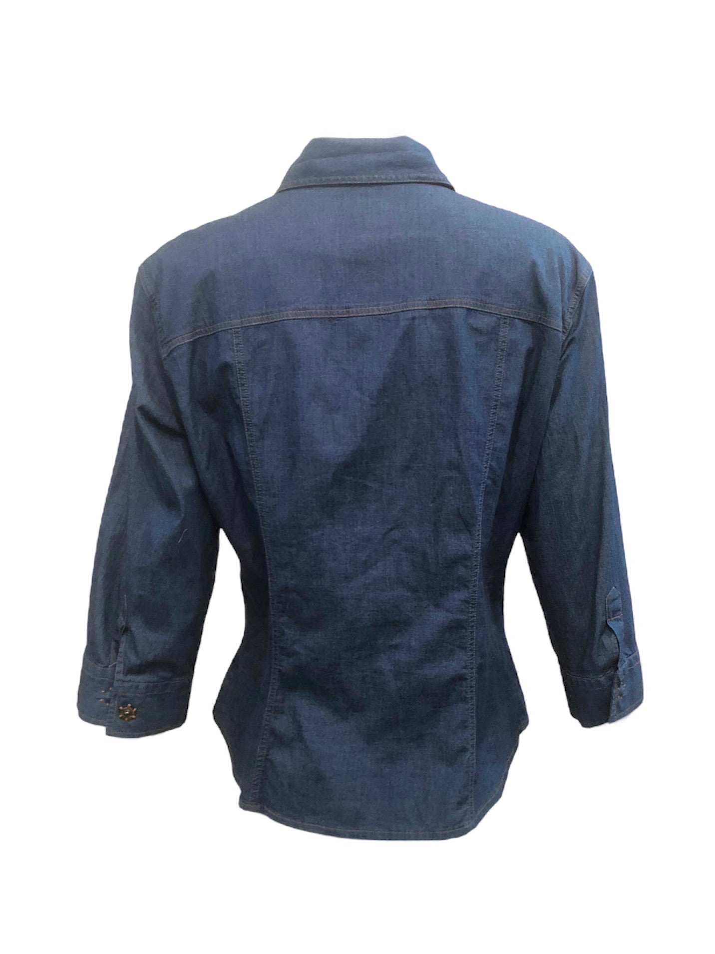 D&G Y2K Blue Denim Cropped Western Shirt BACK 2 of 4