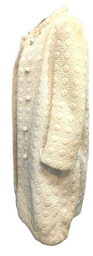 Main Street 60s Coat White Quilted Nylon with Spots SIDE  2 of 7