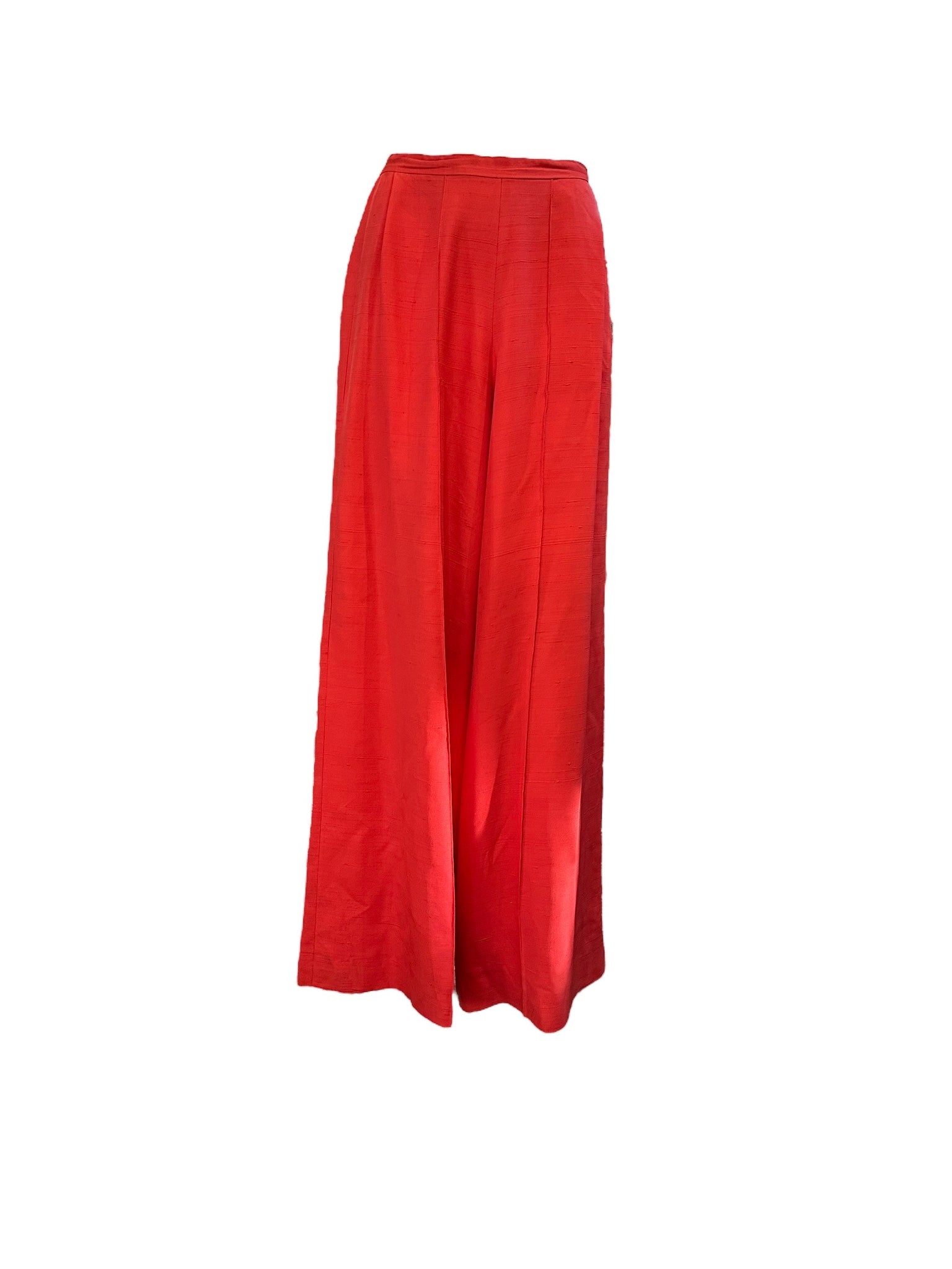 Eleanora Garnett 60s Red Hostess Pantsuit with Gold Lame Jacquard Trim PANTS 5 of 7