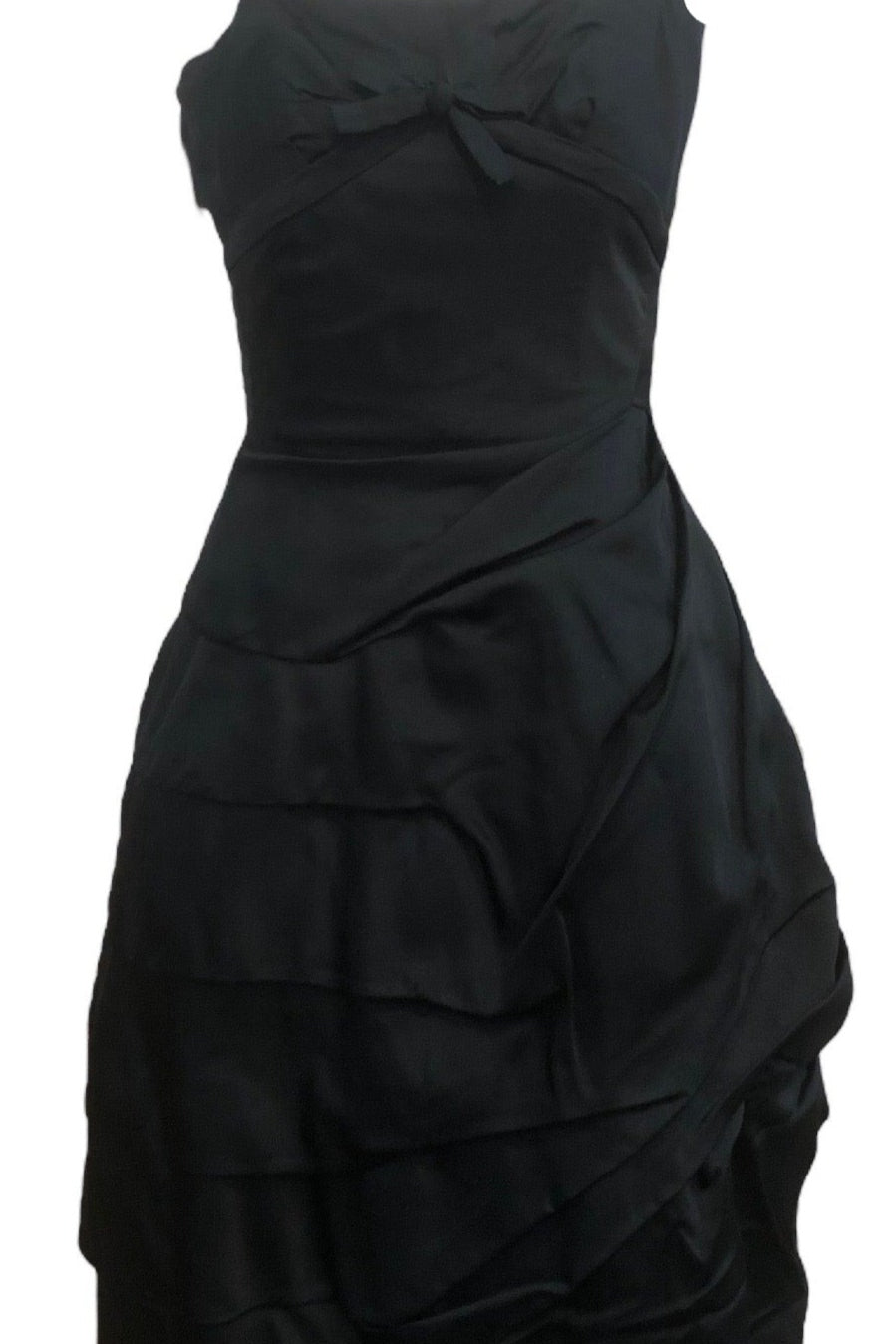  Mingolini Gugenheim 50s Black Faille Cocktail Dress FRONT 1 of 5