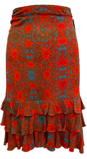 Gaultier Y2K Red Jersey Print Skirt FRONT 1 of 5