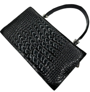 Gianfranco Ferre Black Baby Alligator Handbag  BACK  of 5