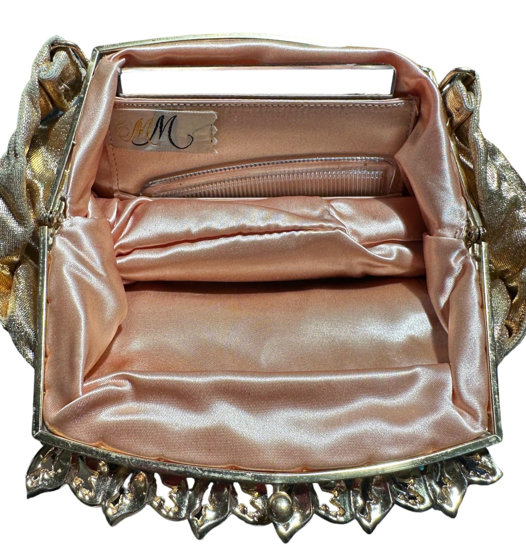 Morris Moskowitz 50s Gold Glamour Girl Evening Bag INTERIOR 4 of 7