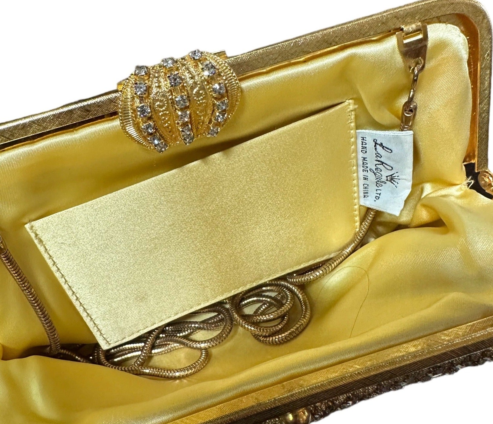 Le Soir 1960s Gold Diamante Evening Bag - Rellik