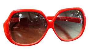 Alfa 70s Red Oversize Sunglasses FRONT 1 of 6