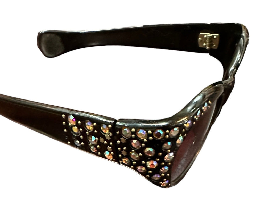 50s French Black Cats Eye Rhinestone Sunglasses  SIDE 1 of 5