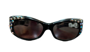 50s French Black Cats Eye Rhinestone Sunglasses  FRONT 2 of 5