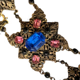  20s Interesting Pink and Blue Stone Filigree Bracelet DETAIL 3 of 3