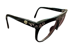 Venezia 80s Black Flattop Sunglasses with Sparkle SIDE 2 of 6