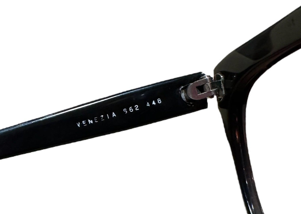 Venezia 80s Black Flattop Sunglasses with Sparkle LABEL 5 of 6
