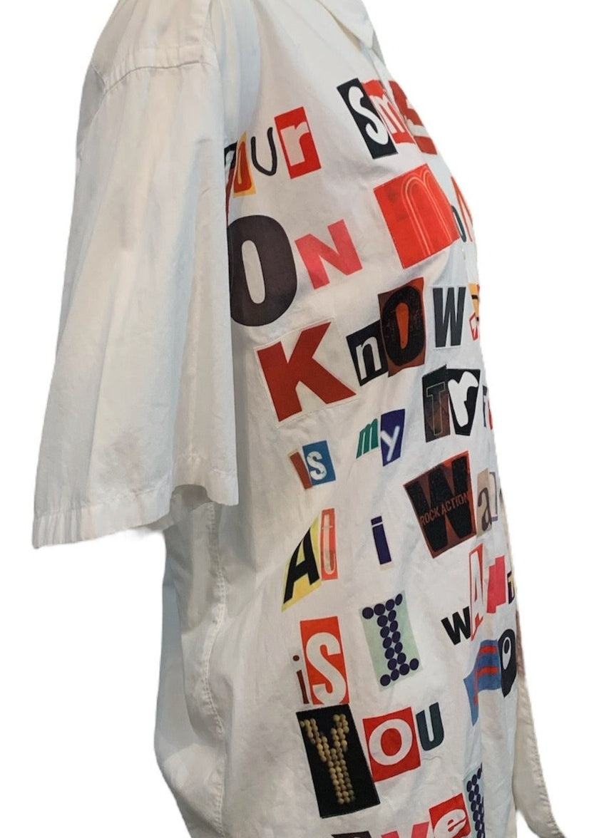 Junya Watanabe, S/S 2002 ‘Ransom Note’ Poem Shirt SIDES 2 of 5