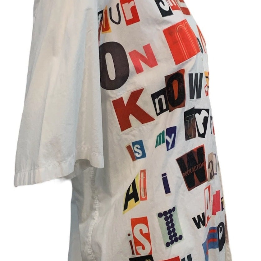 Junya Watanabe, S/S 2002 ‘Ransom Note’ Poem Shirt SIDES 2 of 5