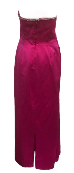 Vicky Tiel 80s Vavoom Gown Fuschia Strapless With Matching Wrap, back