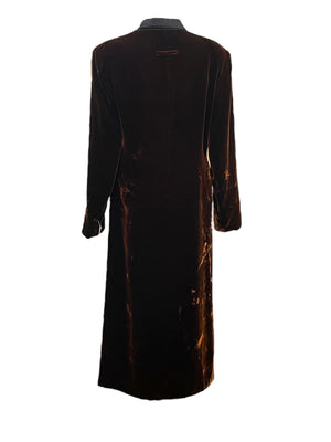 Jean Paul Gaultier Brown Wrap Velvet Coat/Dress, back