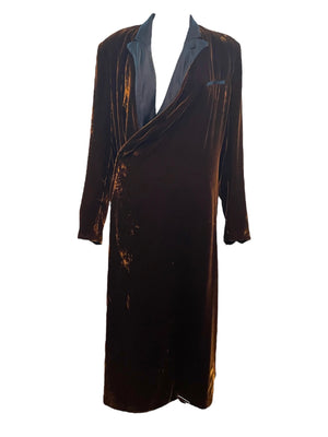 Jean Paul Gaultier Brown Wrap Velvet Coat/Dress