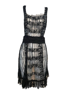 Karl Lagerfeld for Chloe Black Lace Apron Pinafore Mini Dress