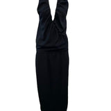 ALAIA Black Jersey Halter Gown