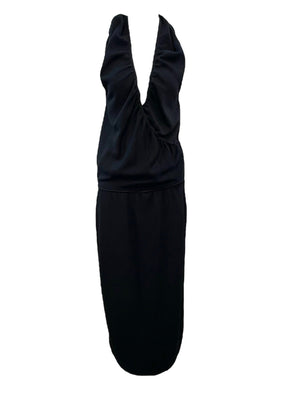 ALAIA Black Halter Gown