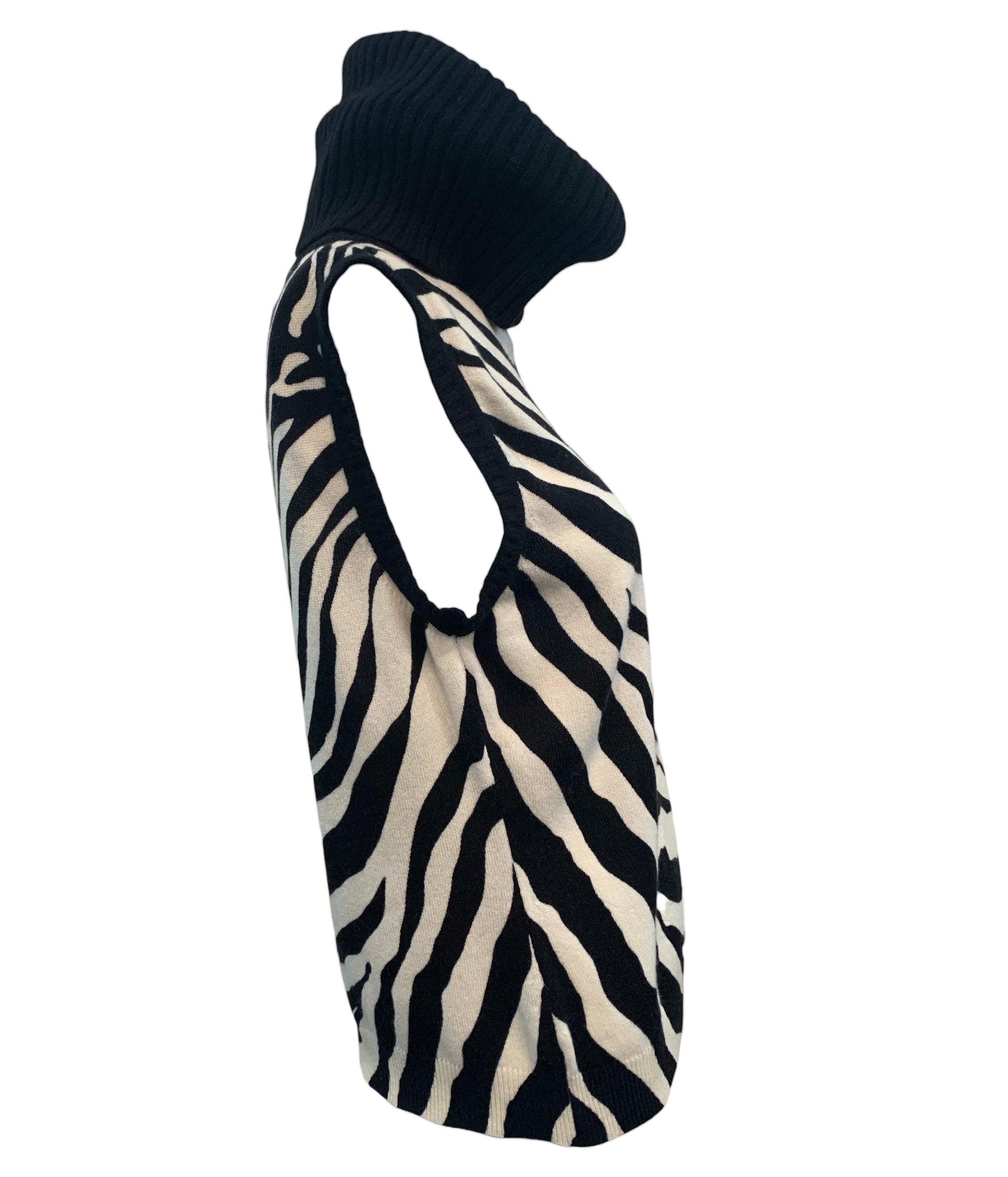 Dolce & Gabbana Y2K Zebra Stripes Cowl Neck Sweater Tank SIDE 2 of 5