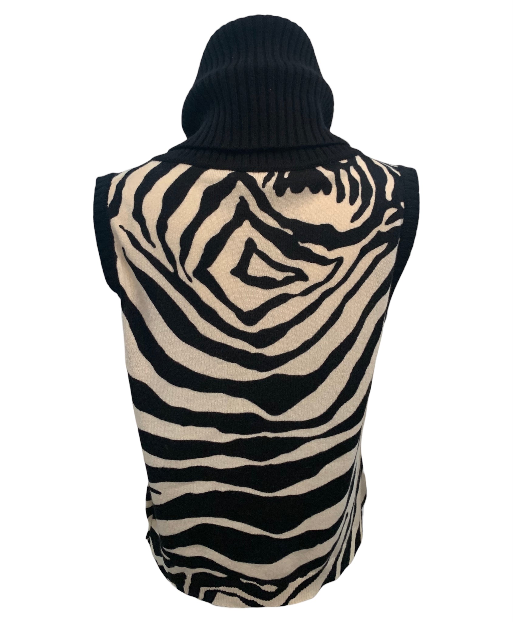 Dolce & Gabbana Y2K Zebra Stripes Cowl Neck Sweater Tank BACK 3 of 5