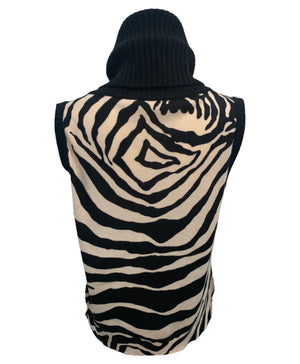 Dolce & Gabbana Y2K Zebra Stripes Cowl Neck Sweater Tank BACK 3 of 5