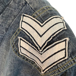 Jimmy Taverniti Y2K Military Inspired Faded Denim Jacket PATCHES 5 of 6
