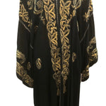Turkish Mid 20th Century Black Hand Embroidered  Caftan FRONT 1 of 4