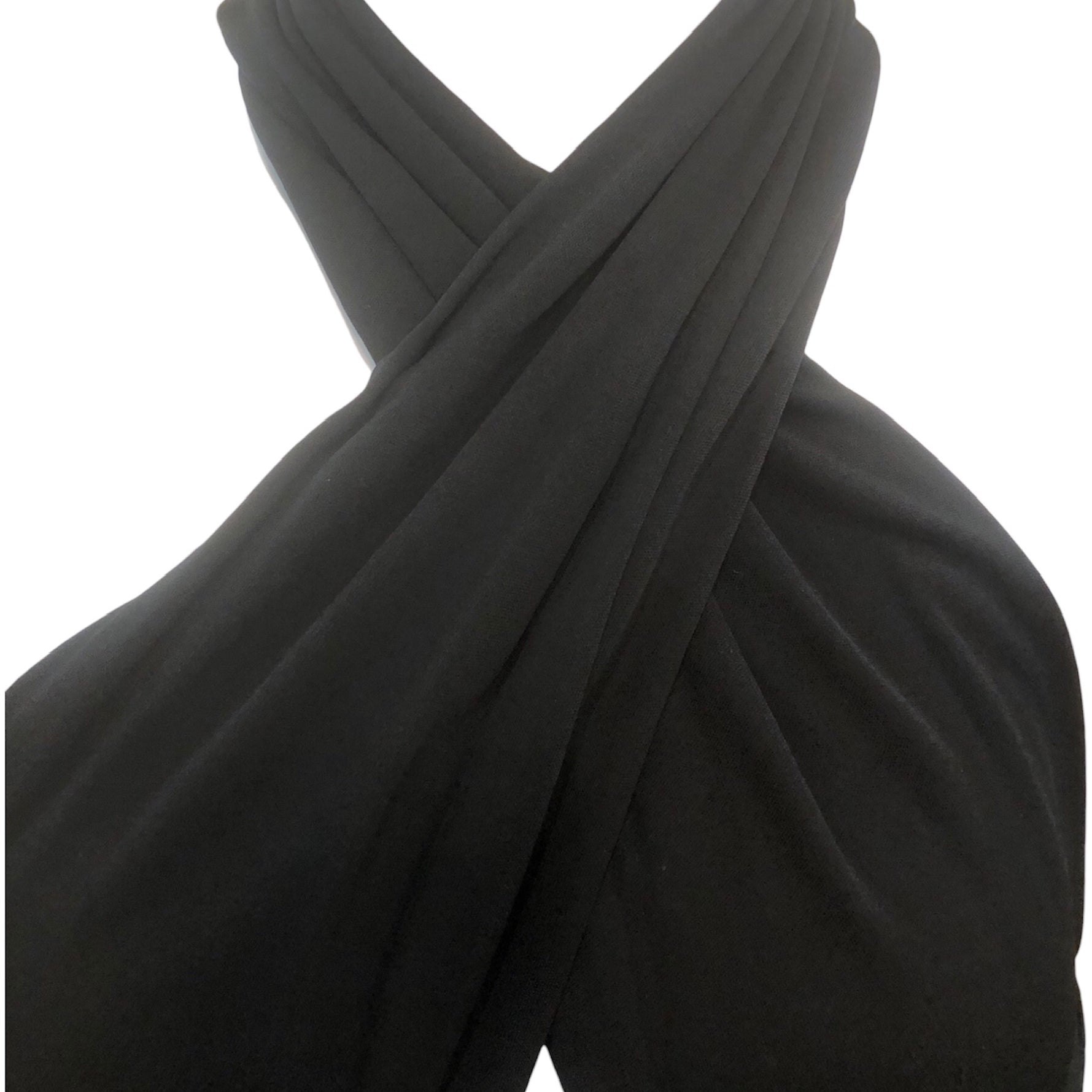 Vicky Tiel 80s Black Jersey Halter Neck Body Con Cocktail  Dress DETAIL 4of 5