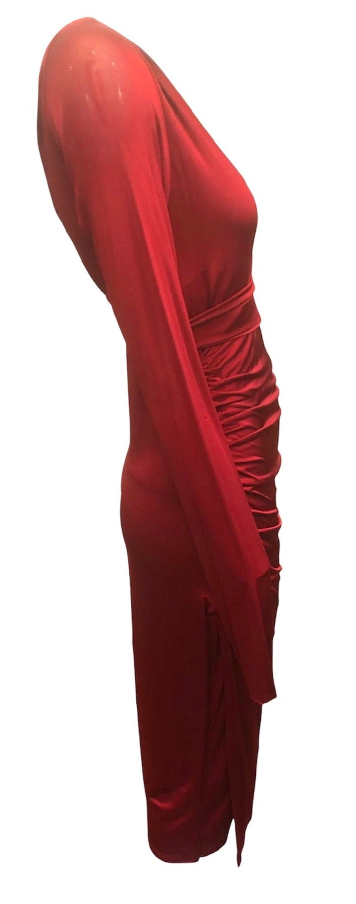Tom Ford for Gucci 2003 Red Jersey Convertible Body Con Dress SIDE 2 of 5