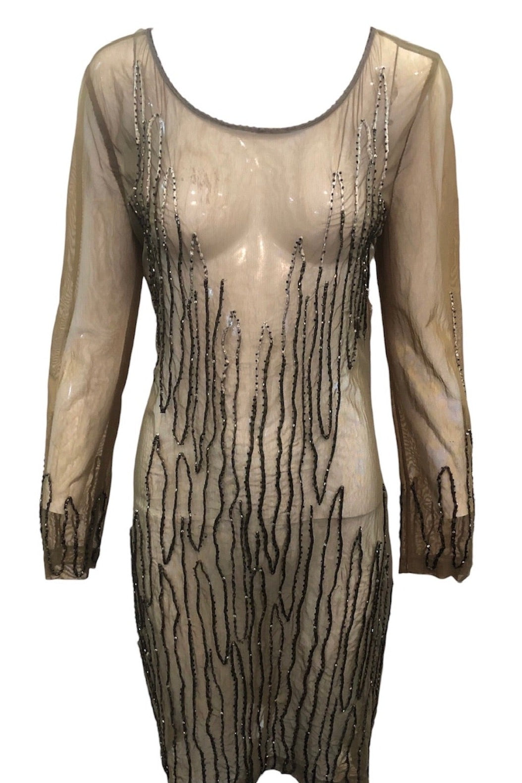 olive green mesh dress Green Jenesis Olive Mesh Ruched Tie-Back Midi Dress | Womens | Small (Available in XXS, XS, XL) | 100% Polyester