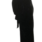  30s Black Silk Velvet Bias Cut Gown with Gold Lame Accents  SIDE 2 of 5