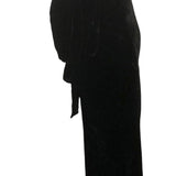  30s Black Silk Velvet Bias Cut Gown with Gold Lame Accents  SIDE 2 of 5