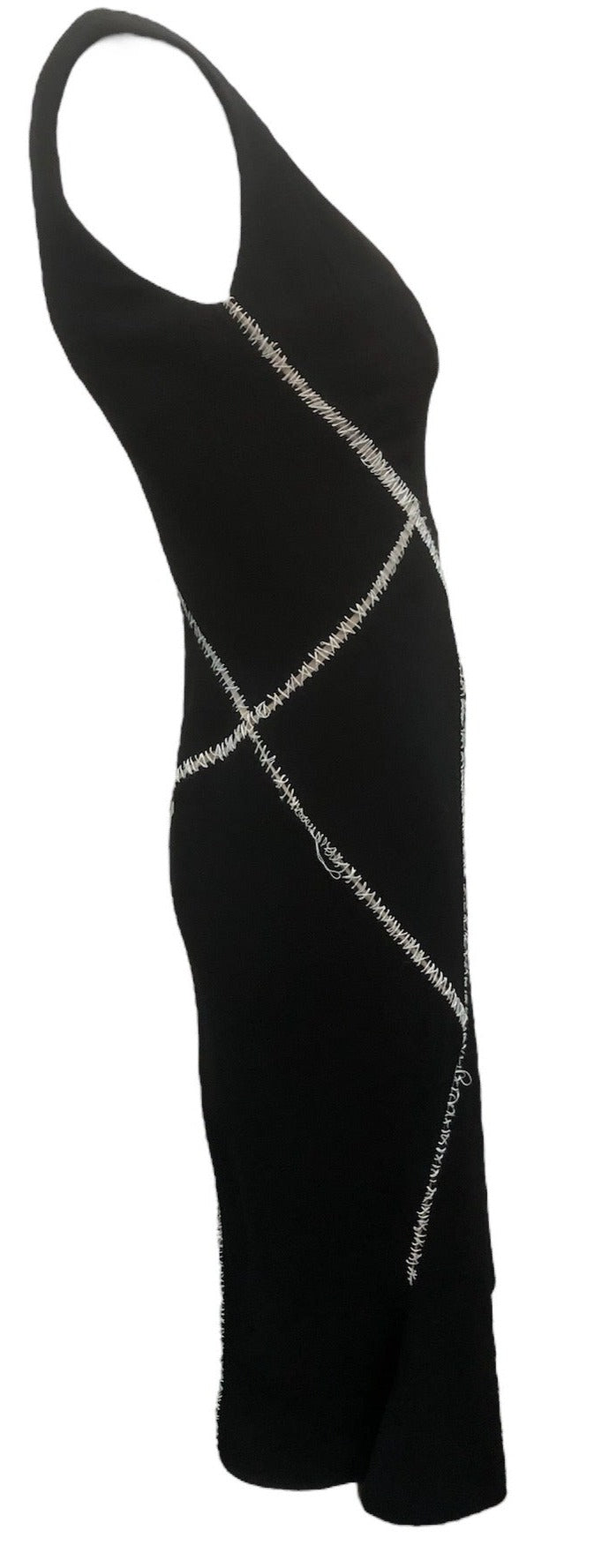  Alexander McQueen Iconic 2004 Little Black Dress with Frankenstein Stitches SIDE 2 of 6